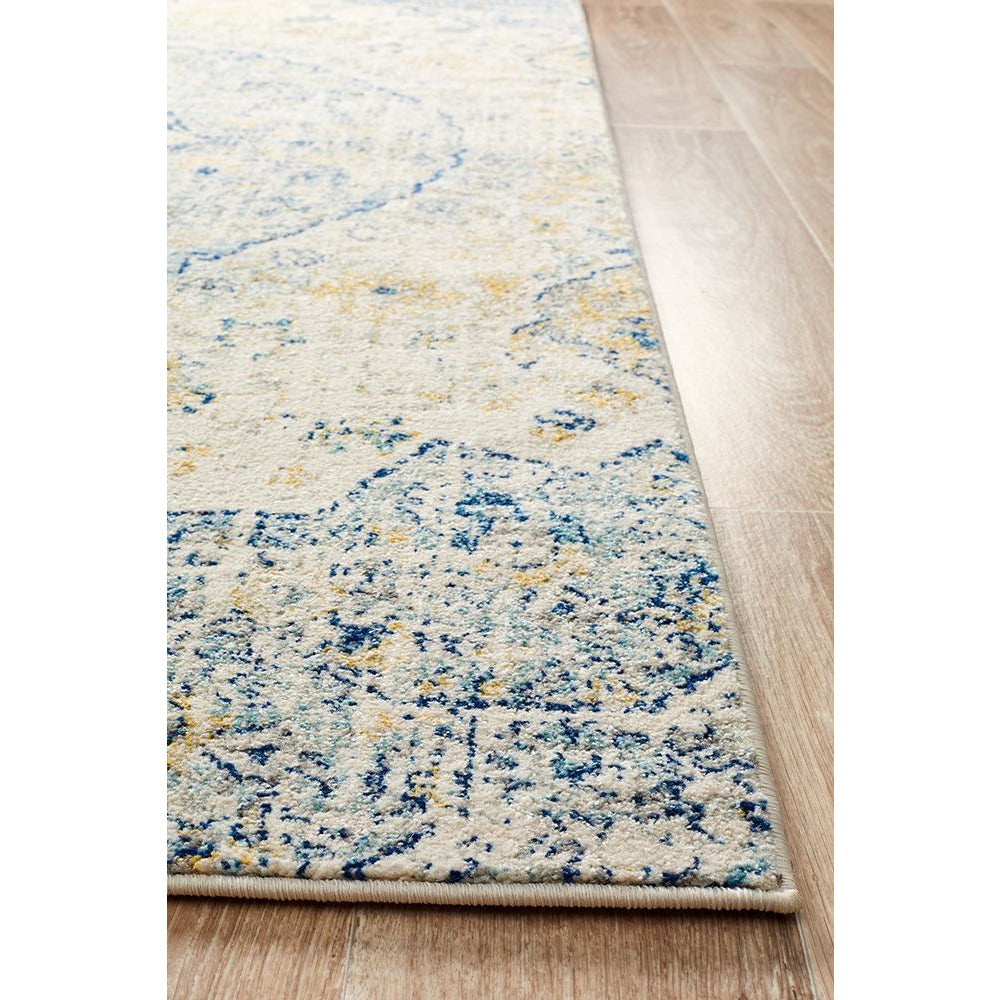Adoni 157 Transitional Bohemian Blue Beige Runner Rug - Rugs Of Beauty - 4
