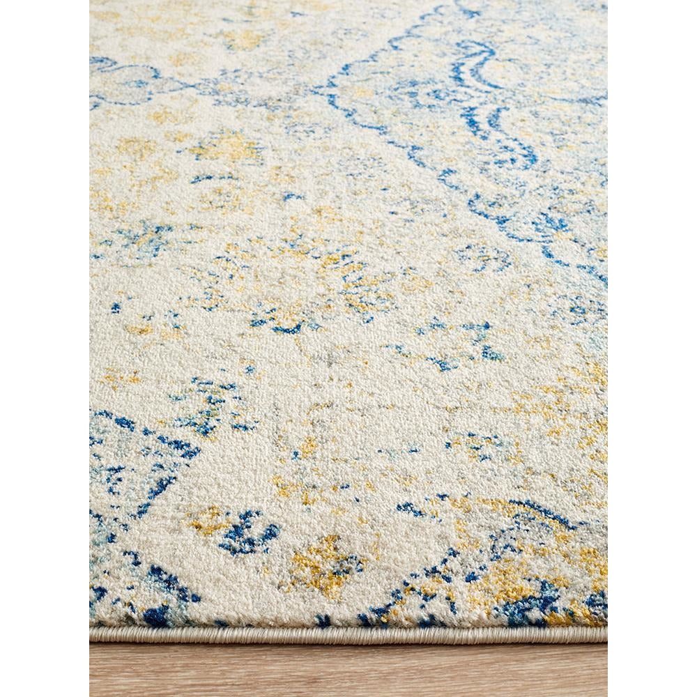 Adoni 157 Transitional Bohemian Blue Beige Runner Rug - Rugs Of Beauty - 5