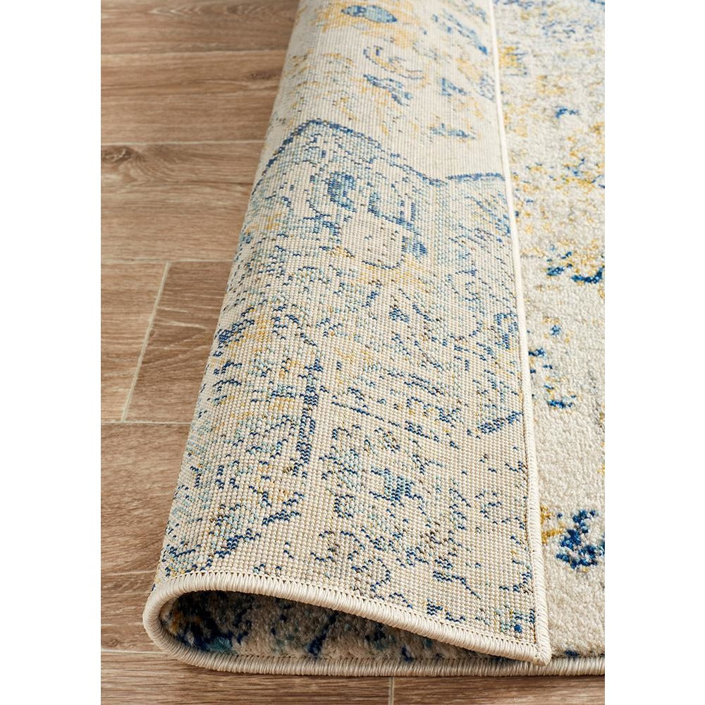 Adoni 157 Transitional Bohemian Blue Beige Runner Rug - Rugs Of Beauty - 7