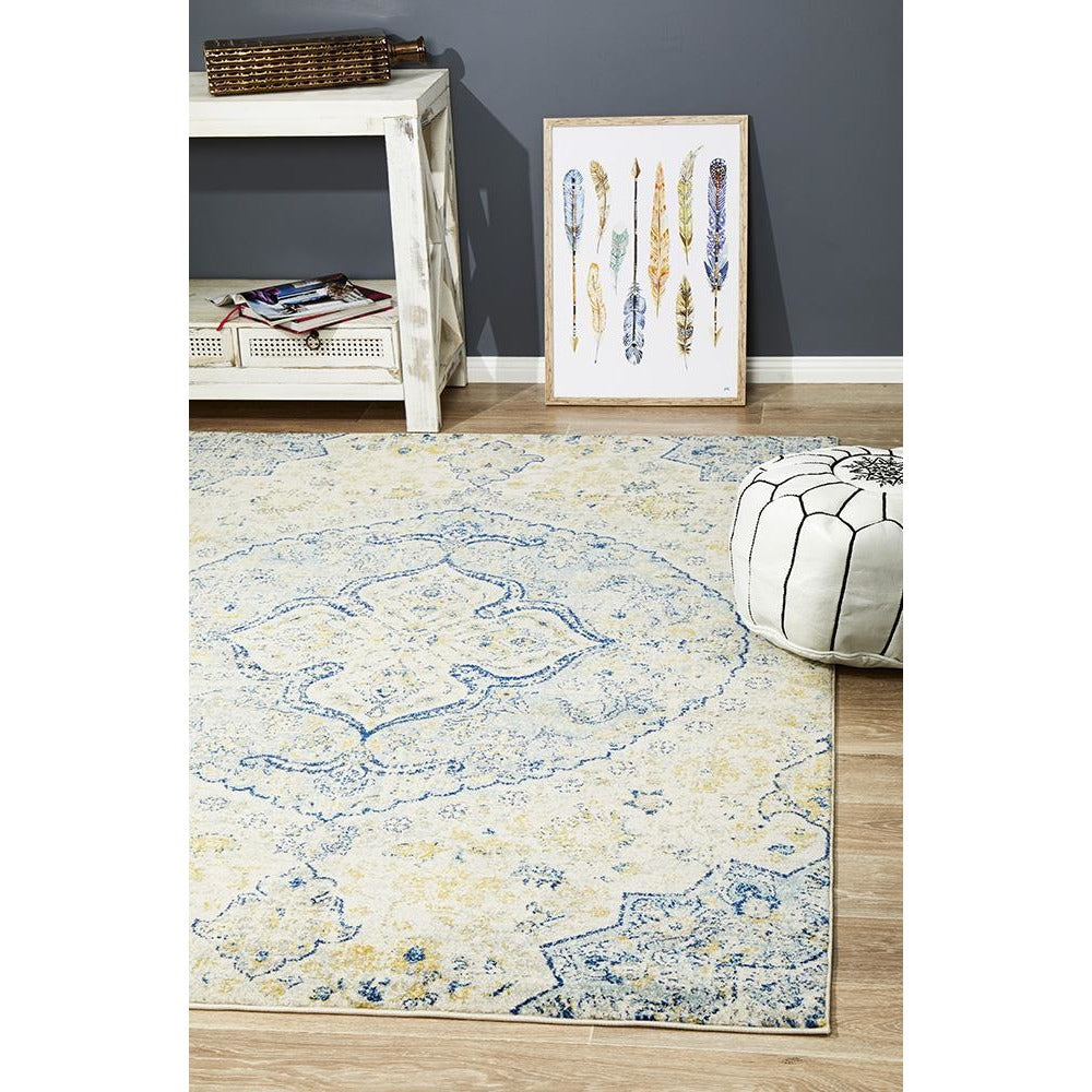 Adoni 157 Bohemian Blue Beige Rug - Rugs Of Beauty - 2