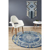 Adoni 159 Bohemian Navy Blue Round Rug - Rugs Of Beauty - 2