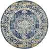 Adoni 159 Transitional Navy Blue Round Rug - Rugs Of Beauty - 1