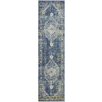 Adoni 159 Transitional Navy Blue Runner Rug - Rugs Of Beauty - 1