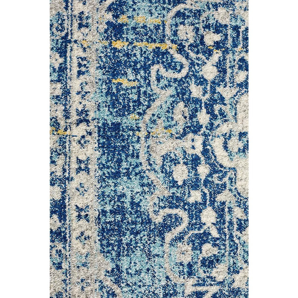 Adoni 159 Transitional Bohemian Navy Blue Runner Rug - Rugs Of Beauty - 6