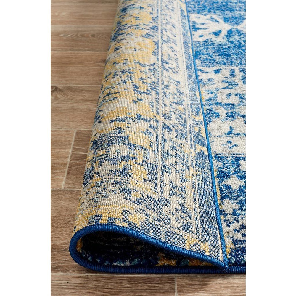 Adoni 159 Transitional Bohemian Navy Blue Runner Rug - Rugs Of Beauty - 7