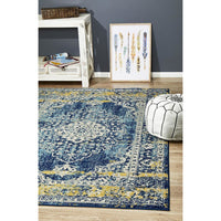 Adoni 159 Bohemian Navy Blue Rug - Rugs Of Beauty - 2