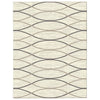 Caldwell Cream Thin Wave Abstract Patterned Modern Rug