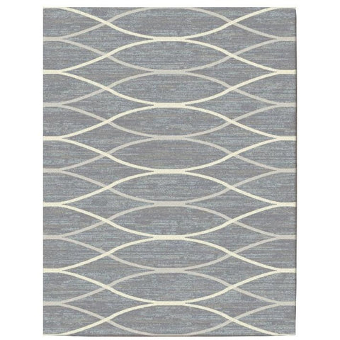 Caldwell Grey Thin Wave Abstract Patterned Modern Rug - 1