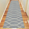 Caldwell Grey Thin Wave Abstract Patterned Modern Rug Runner
