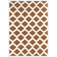 Flat Weave Quatrefoil Wool Rug Brown Ivory - Rugs Of Beauty