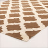Flat Weave Quatrefoil Wool Rug Brown Ivory - Rugs Of Beauty