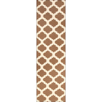 Flat Weave Quatrefoil Wool Rug Brown Ivory - Rugs Of Beauty