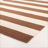 Flat Weave Stripe Light Brown White Wool Rug - Rugs Of Beauty