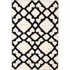 Flat Weave Trellis Design White Black Rug - Rugs Of Beauty