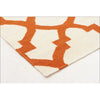Flat Weave Trellis Design Orange White Rug - Rugs Of Beauty