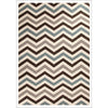 Flat Weave Chevron Design Rug Blue Brown - Rugs Of Beauty