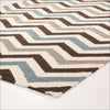 Flat Weave Chevron Design Rug Blue Brown - Rugs Of Beauty