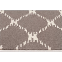 Flatweave Trellis Stitch Design Wool Rug Grey - Rugs Of Beauty