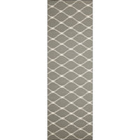 Flatweave Trellis Stitch Design Wool Rug Grey - Rugs Of Beauty