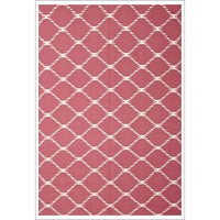 Flat Weave Trellis Stitch Design Wool Rug Pink - Rugs Of Beauty