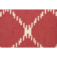 Flat Weave Trellis Stitch Design Wool Rug Pink - Rugs Of Beauty
