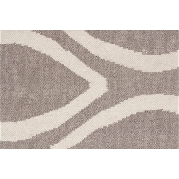 Flat Weave Kilim Oval Print Hand Knotted Rug Grey - Rugs Of Beauty