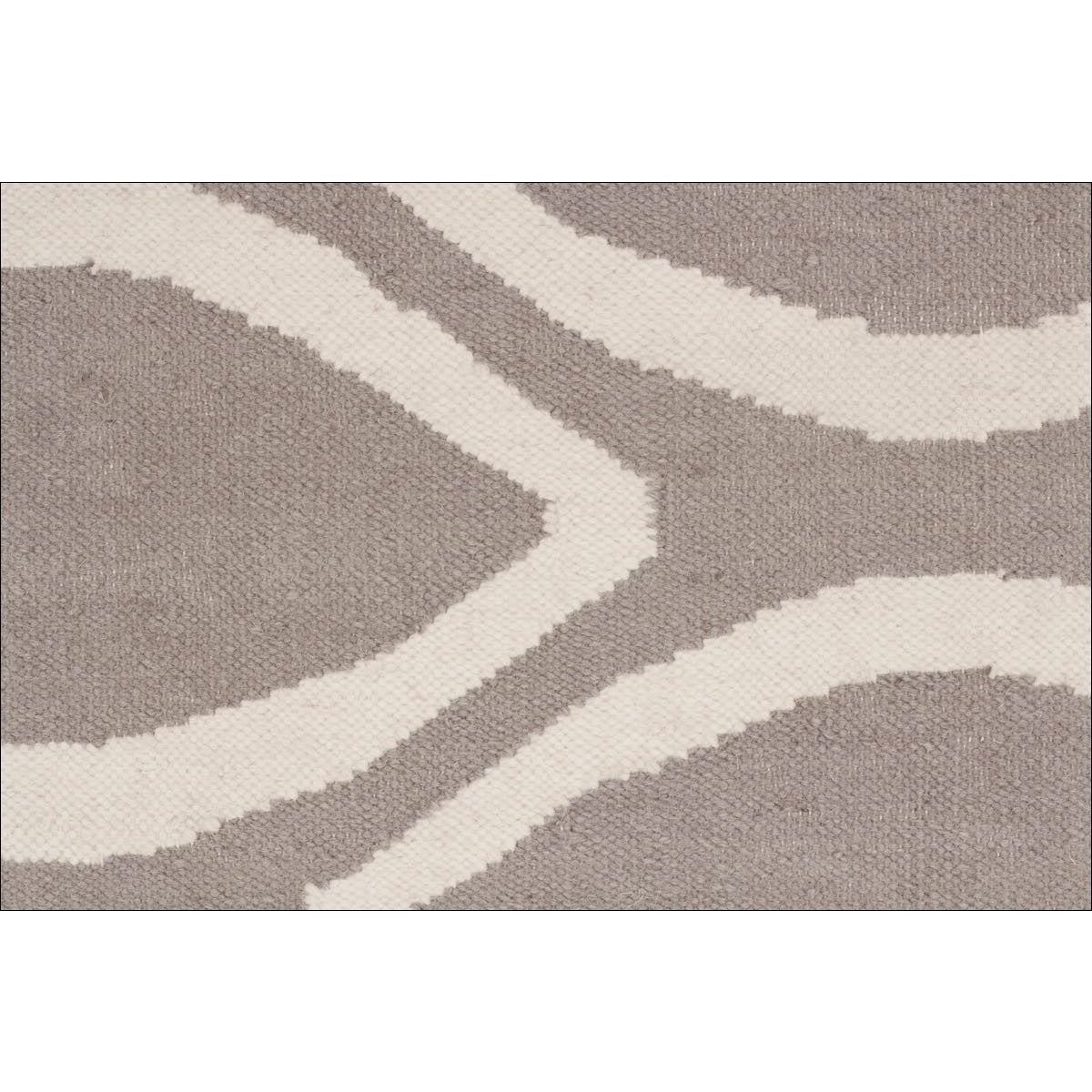 Flat Weave Kilim Oval Print Hand Knotted Rug Grey - Rugs Of Beauty