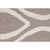 Flat Weave Kilim Oval Print Hand Knotted Rug Grey - Rugs Of Beauty