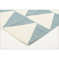 Pyramid Flat Weave Rug Blue - Rugs Of Beauty