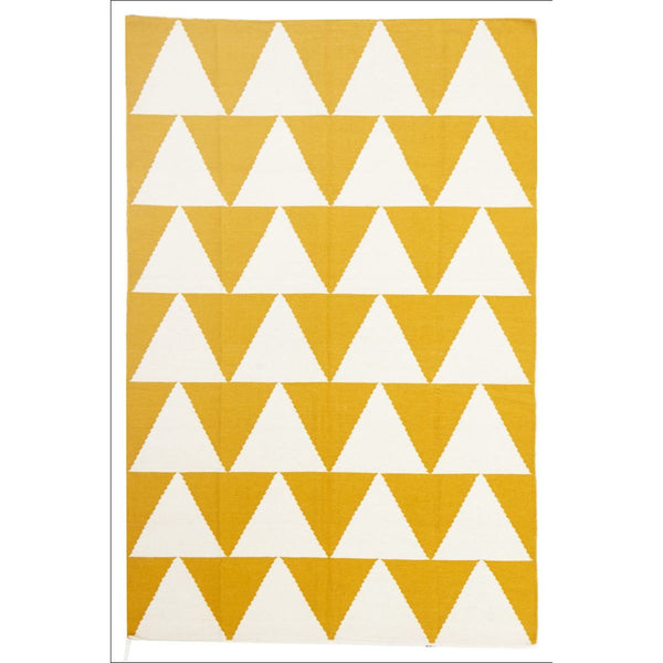 Pyramid Flat Weave Rug Yellow - Rugs Of Beauty