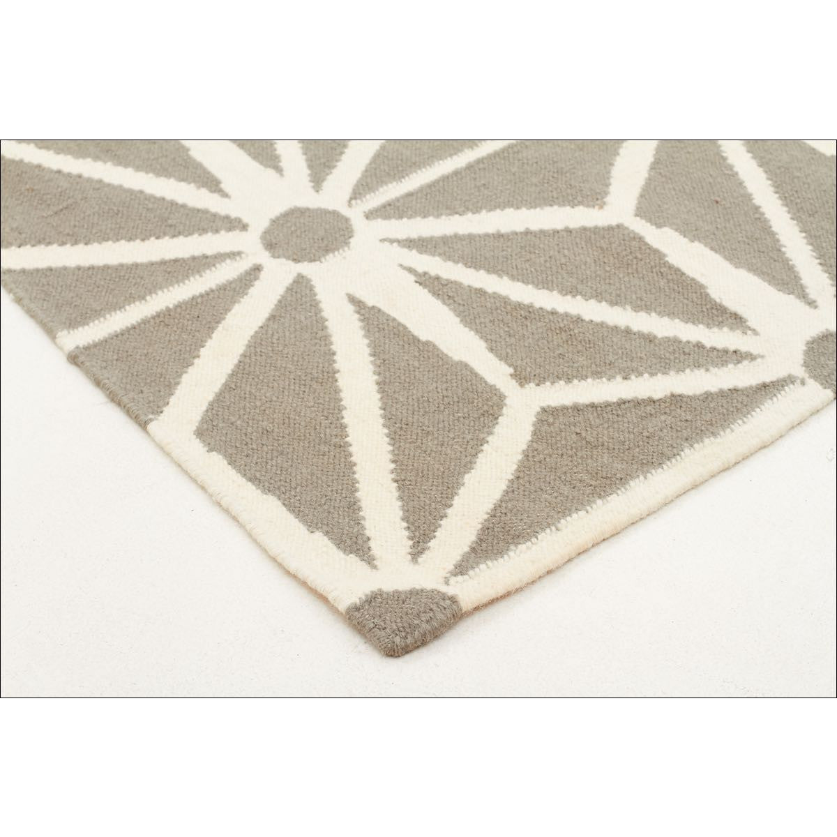 Dandelion Flat Weave Wool Rug Grey - Rugs Of Beauty