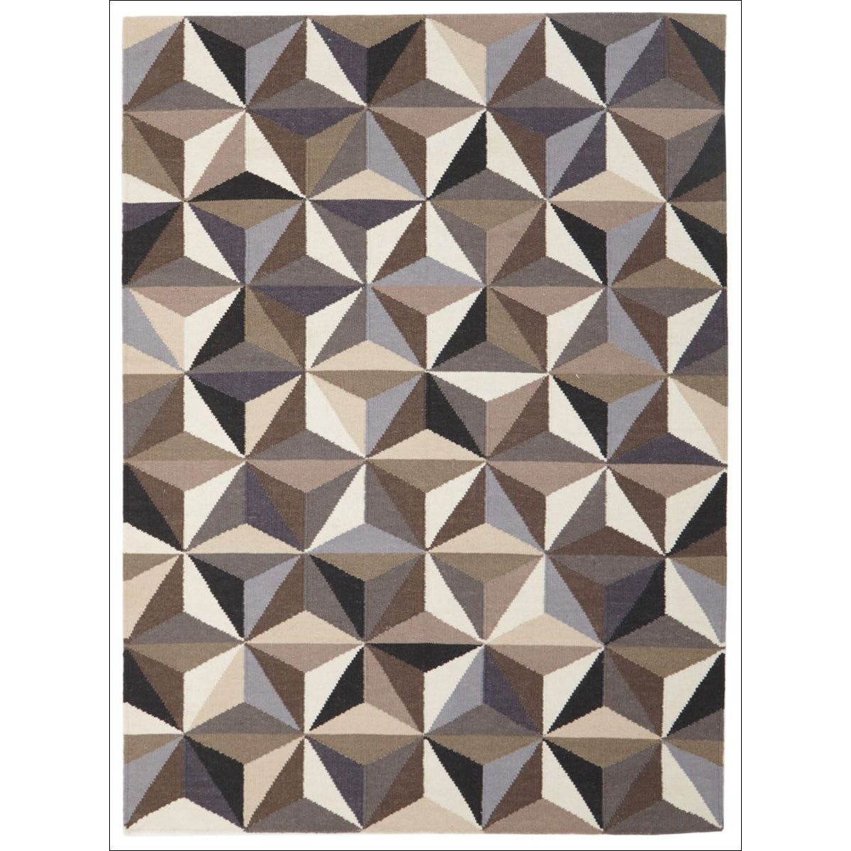 Dimensions Flat Weave Designer Wool Rug Grey - Rugs Of Beauty