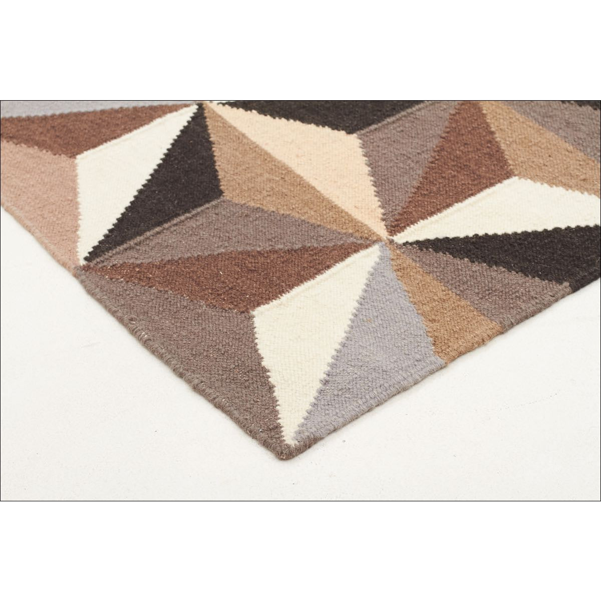 Dimensions Flat Weave Designer Wool Rug Grey - Rugs Of Beauty