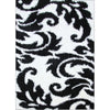 Damask Style Print Shag Rug Black White - Rugs Of Beauty