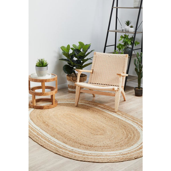 Burleigh 1220 Natural White Border Jute Oval Rug - Rugs Of Beauty - 2