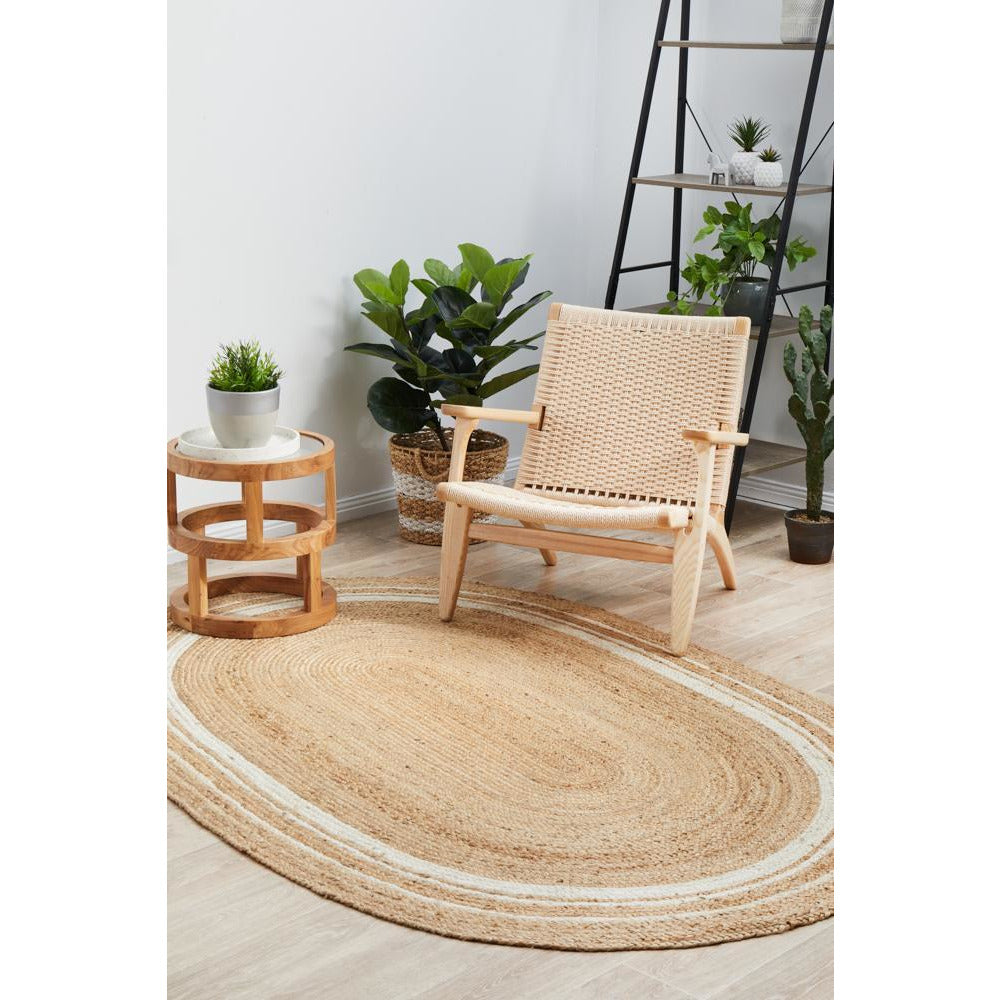 Burleigh 1220 Natural White Border Jute Oval Rug - Rugs Of Beauty - 2