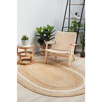 Burleigh 1220 Natural White Border Jute Oval Rug - Rugs Of Beauty - 2