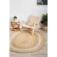 Burleigh 1220 Natural White Border Jute Oval Rug - Rugs Of Beauty - 4
