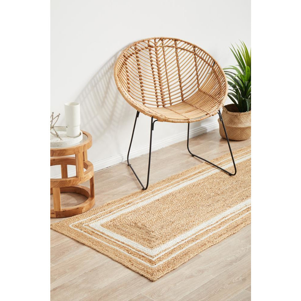 Burleigh 1220 Natural White Border Jute Runner Rug - Rugs Of Beauty - 3