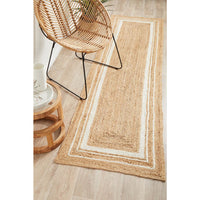 Burleigh 1220 Natural White Border Jute Runner Rug - Rugs Of Beauty - 2