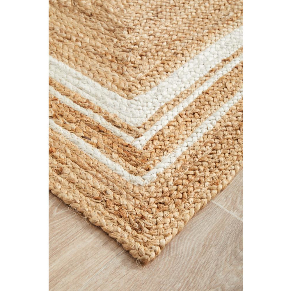 Burleigh 1220 Natural White Border Jute Runner Rug - Rugs Of Beauty - 6