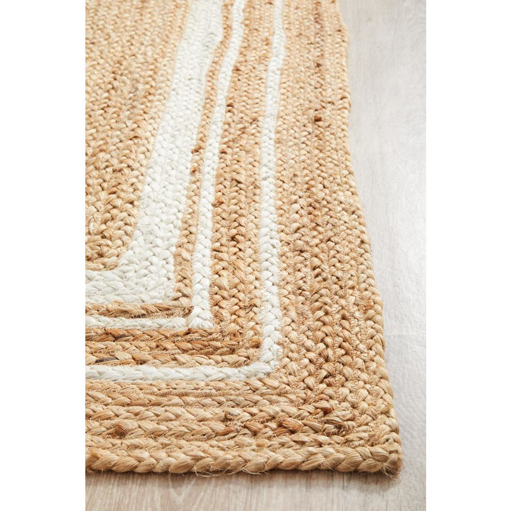 Burleigh 1220 Natural White Border Jute Runner Rug - Rugs Of Beauty - 7