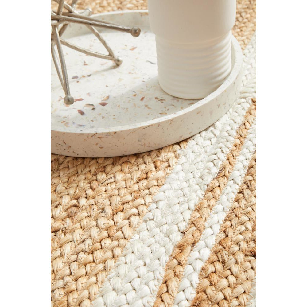 Burleigh 1220 Natural White Border Jute Runner Rug - Rugs Of Beauty - 5