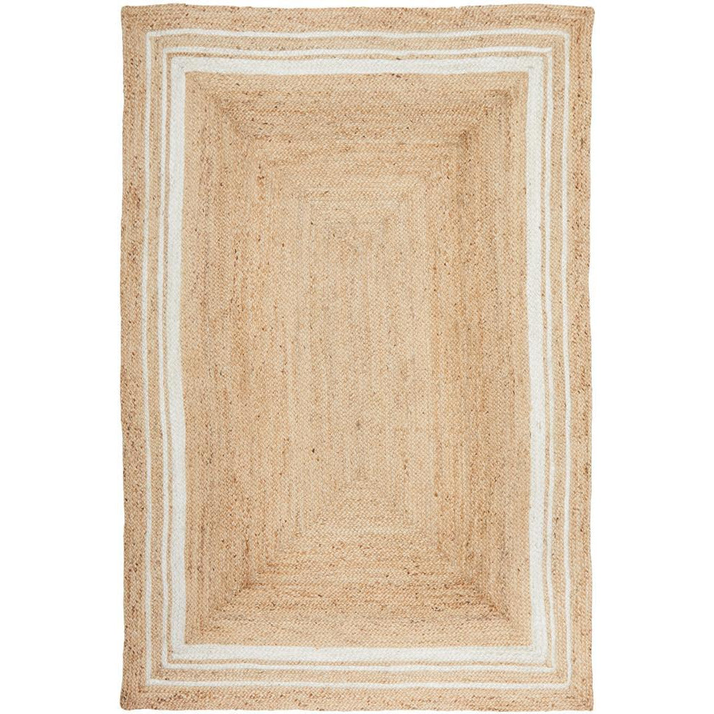 Burleigh 1220 Natural White Border Jute Rug - Rugs Of Beauty - 1