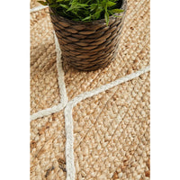 Burleigh 1222 Trellis Patterned White Natural Jute Runner Rug - Rugs Of Beauty - 8