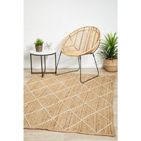 Burleigh 1222 Trellis Patterned White Natural Jute Rug - Rugs Of Beauty - 4