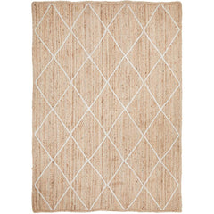 Burleigh 1222 Trellis Patterned White Natural Jute Rug - Rugs Of Beauty - 1