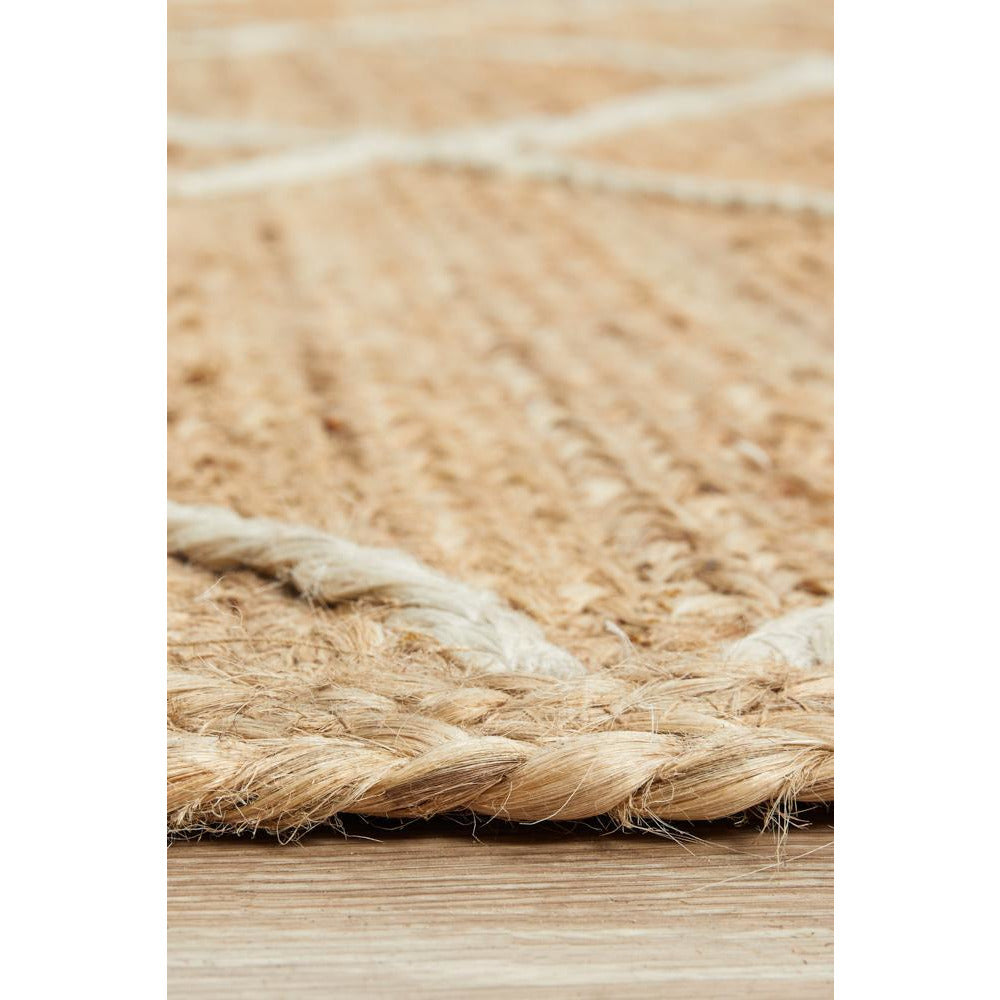 Burleigh 1222 Trellis Patterned White Natural Jute Rug - Rugs Of Beauty - 7