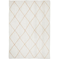Burleigh 1223 Trellis Patterned White Natural Jute Rug - Rugs Of Beauty - 1