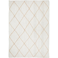 Burleigh 1223 Trellis Patterned White Natural Jute Rug - Rugs Of Beauty - 1